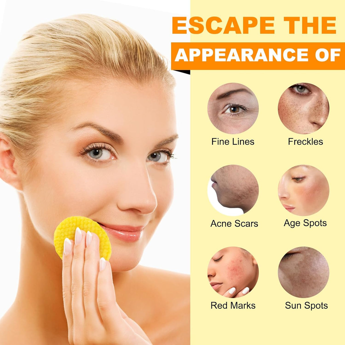 Revitalize Your Skin: Turmeric & Kojic Acid Exfoliating Pads with Vitamin C - 50 Count for Oil Control, Hydration & Dullness Reduction