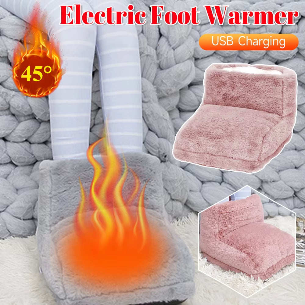 Cozy USB Electric Foot Warmer - Soft Fleece Heating Pad for Ultimate Winter Comfort, Washable & Ideal for Home or Bedroom
