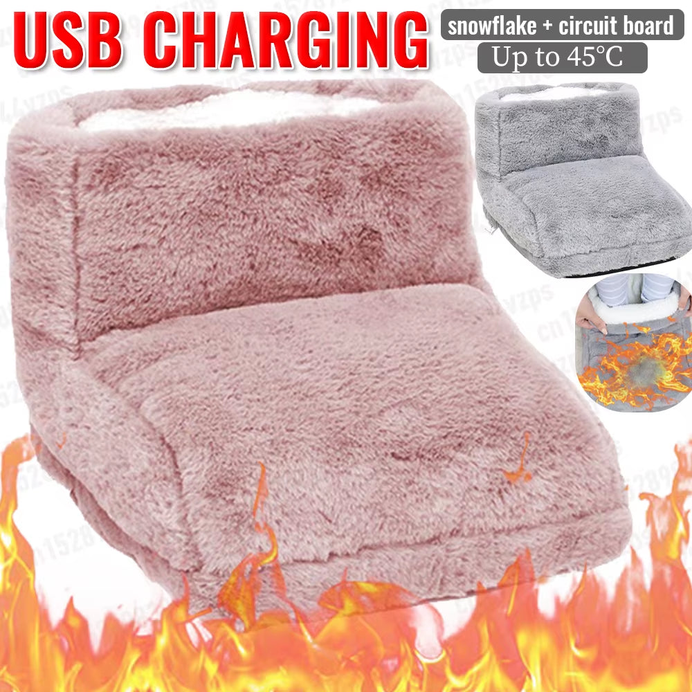 Cozy USB Electric Foot Warmer - Soft Fleece Heating Pad for Ultimate Winter Comfort, Washable & Ideal for Home or Bedroom