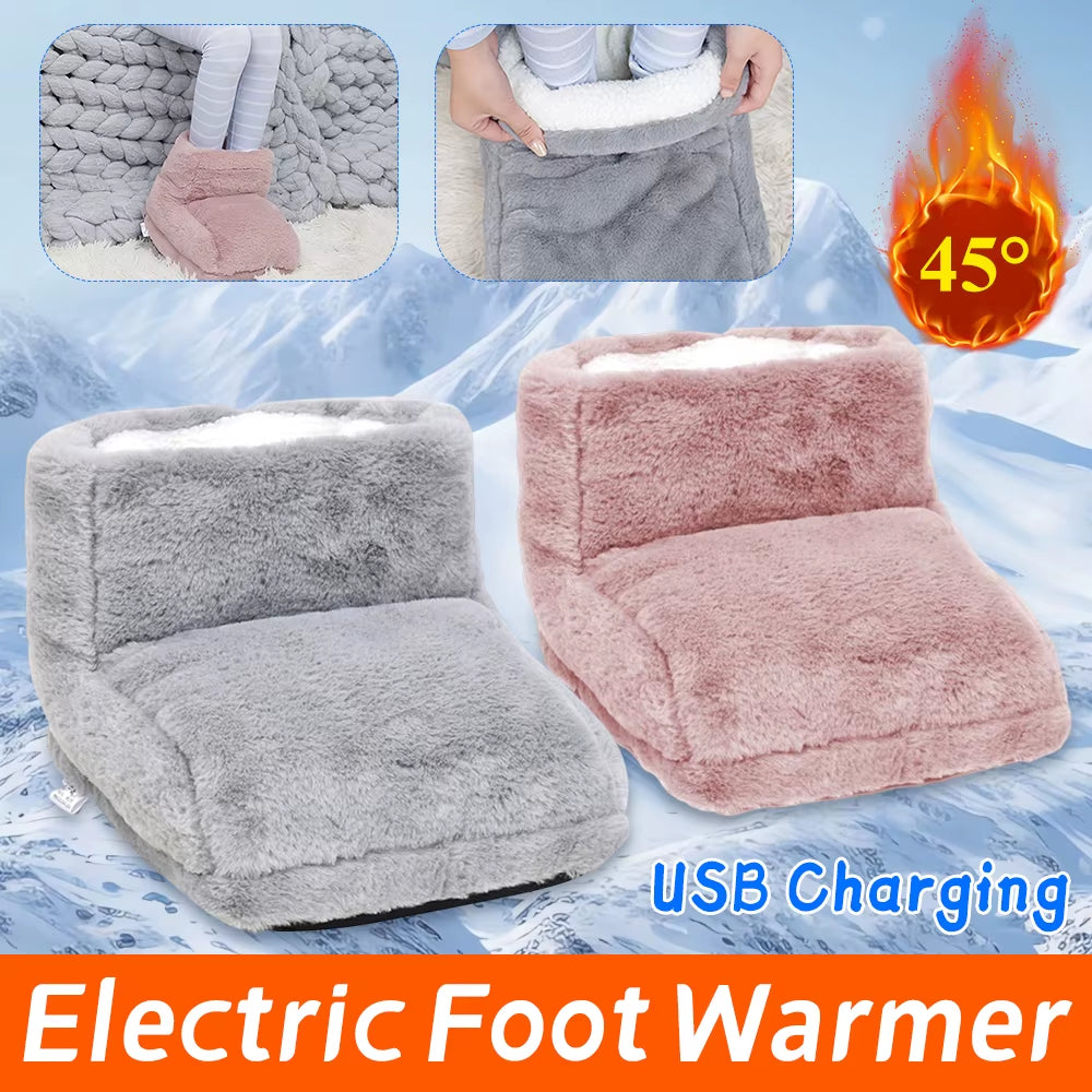 Cozy USB Electric Foot Warmer - Soft Fleece Heating Pad for Ultimate Winter Comfort, Washable & Ideal for Home or Bedroom