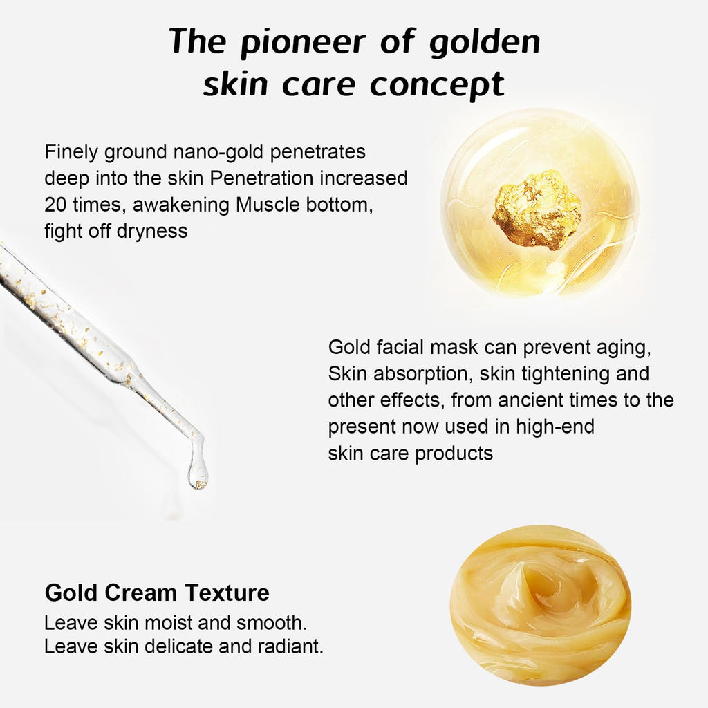 Gold Foil Peel-Off Face Mask – Cleansing & Moisturizing Treatment, 2-Piece Set
